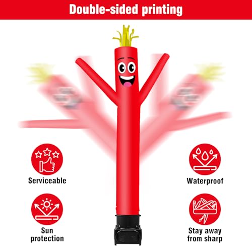 GOODENY 7FT Tall Inflatable Tube Man Wacky Wavy Dancing Guy with Weather-Resistant Blower (9''Diameter) for Outdoor Decoration Advertising Business Promotion - Red by GOODENY - Used condition - Image 5