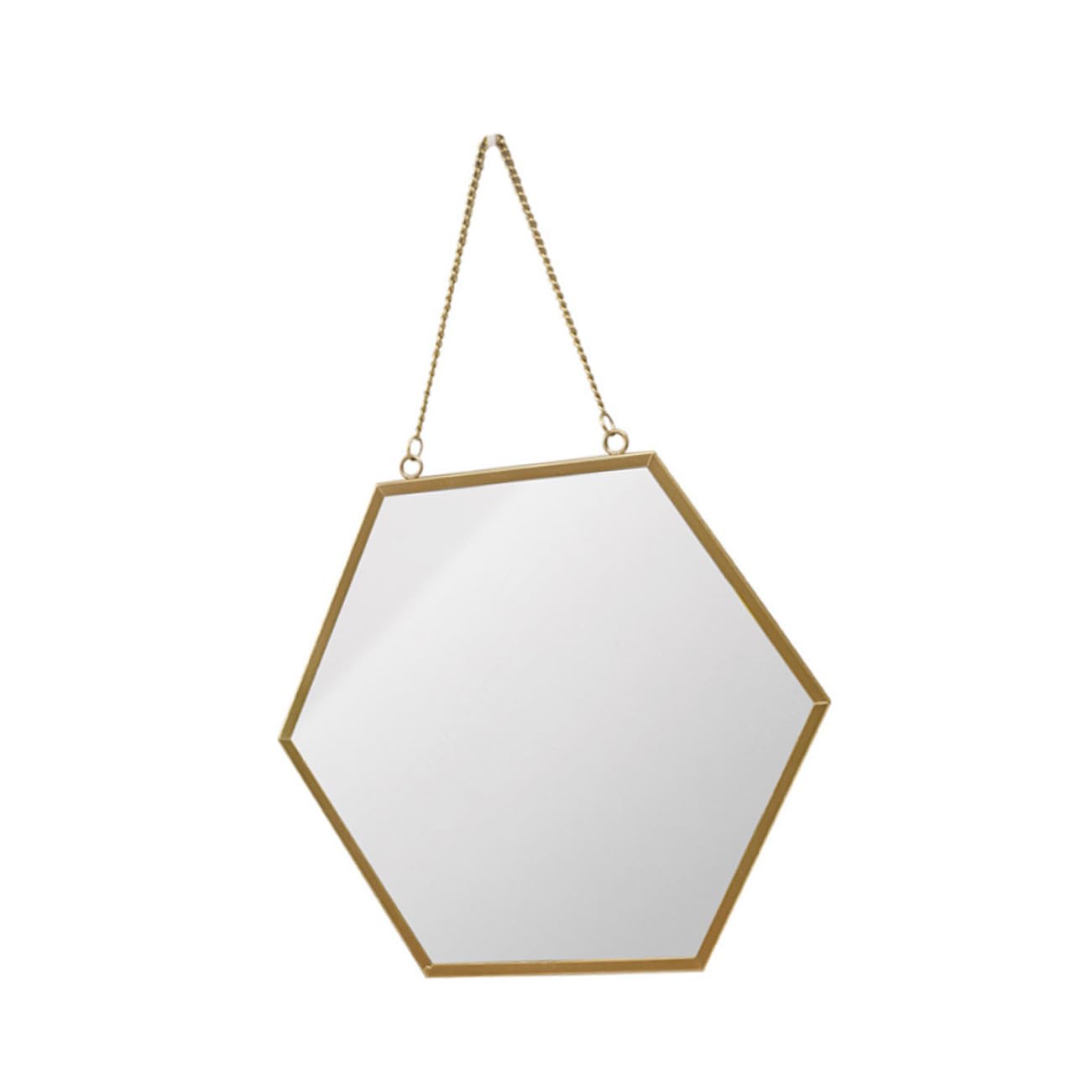 Miroir hexagonal salle de bain en verre miroir suspendu métal maquillage