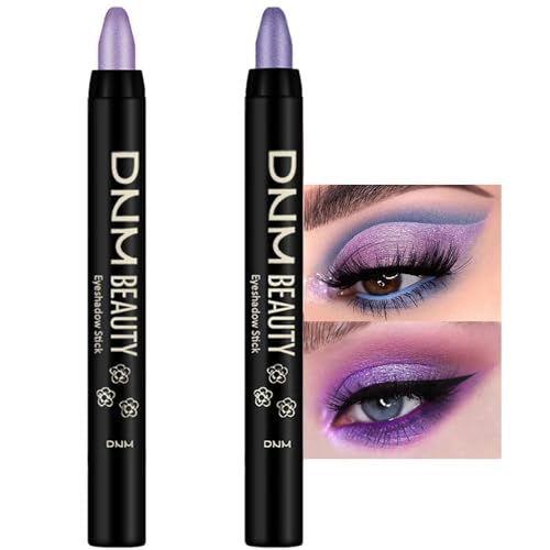 evpct 2Pcs Cream Eyeshadow Sticks Set for Eyes Light Purple & Violet Shimmer Eye Crayon Shadow Brightener Stick Pencil Pen Bulk sombras en crema para ojos 08+09