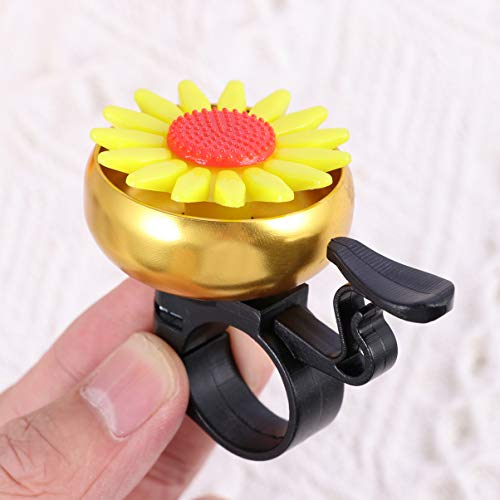 CLISPEED Sunflower Kids Bike Girls Bicycle Bells Toddler Bike Parts Bike Handlebar Horn Cycling Ring Bell Alarm for Kids Bike Scooter Bicycle Golden