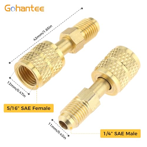 R410A Straight Swivel Adapter, R410A Mini Split Adapter 1/4‘’ SAE Male 5/16‘’ SAE Female Quick Couplers Used for Mini Split System, HVAC Air Conditioners, Refrigeration Service Pack of 2 by gohantee - Image 2