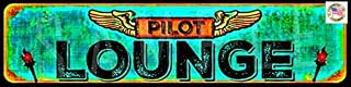 PILOT LOUNGE Mini Street Sign MADE IN USA! 3"x12" All Weather Metal Aviation Decor