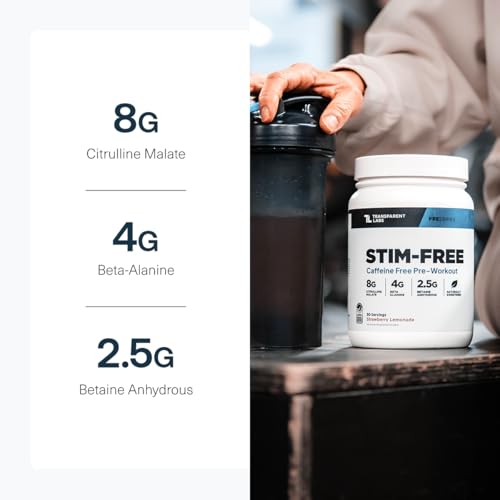 Image of Transparent Labs Stim-Free Pre-Workout - Caffeine & Stim Free Pre Workout Powder for Men and Women with Beta Alanine Powder, Citrulline Malate, & elevATP - 30 Servings, Tropical Punch