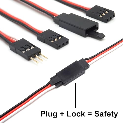30 Sets Servo Connector Male Female Plug Crimp Pin Cable Kit Compatible with Futaba JR Hitec Spektrum RC Connectors (with Crimping Tool) by elechawk - Used condition - Image 3