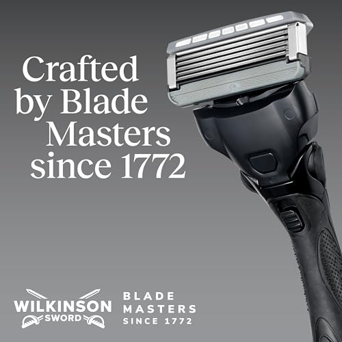 Wilkinson Sword Hydro 5 Ultimate Razors for Men, Value Pack, Hyaluronic Acid, Carbon Coated Blades, Men's Shaver Razor Handle Plus 5 Blade Refills