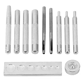 11pcs Punch Tool Punch Snap Kit for Leather Craft and Rivet Setting