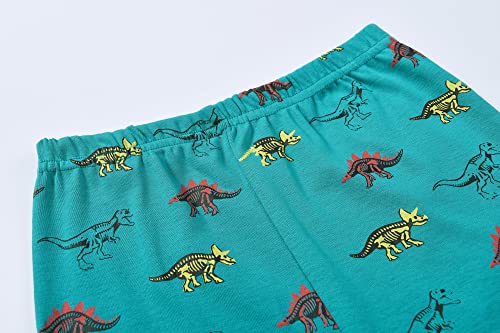 Joyond Boys Pajamas 3T for Toddler Clothes Kids Summer Cotton Sleepwear Short Sleeves 4 Piece Snug-Fit Pjs Set,Multiple Dinosaur — view 4
