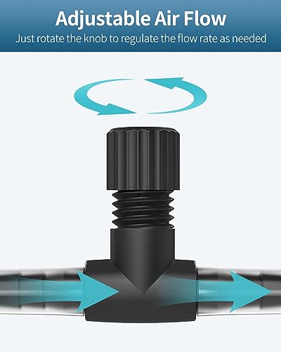 Pawfly Aquarium Luftschlauch Ventil Einweg-Luftstromregler aus Kunststoff für 5 mm ID-Luftschläuche Regulatoren Einstellbare Schwarz Luftpumpe Zubehör Für Aquarien, 10er Pack