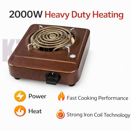 Image of DRUMSTONE (2026 Brings LPG solution With 5 Years Warranty) 2000W Electric Hot Plate Cooktop | Portable Single Burner Stove | LPG Gas Alternative | Works with All Utensils | Fast Heating Coil