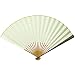 QXJTX 12 Pulgadas Brown Estilo de Papel Hecho a Mano del Ventilador de bambú Plegable del Ventilador Hueso Rice Su Gong Ventilador Antiguo Estilo Chino del Juego de Ventilador (Color : White)