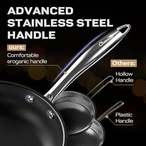 Ciwete 11-Piece Stainless Steel Pots and Pans Set Non Stick, Tri-Ply Stainless Steel Cookware Set, Induction Kitchen Cookware Sets with Steamer Insert & Stay-Cool Handles, Dishwasher, Oven Safe by ciwete - Image 6