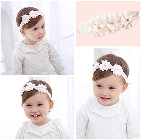 4 Pcs Baby Girl Headbands with Grosgrain Ribbon Faux Leathert Bow for Baby, Girl, Toddler, Kids as Party/Wedding/Photography Accessories