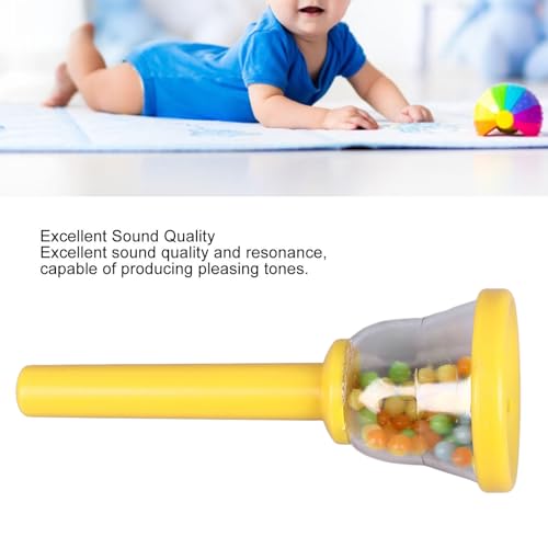Sino de mão infantil, sino de percussão de mão de plástico para treinamento de aderência infantil, b