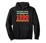 Photo Gallery awesome since january 1990 35 years old 35th birthday felpa con cappuccio Photo Gallery awesome since january 1990 35 years old 35th birthday felpa con cappuccio
