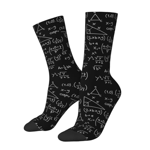 BIOOSTUB Math Formulas Blackboard Socks For Women Men Soft Breathable Novelty Crew Socks Athletic Socks Funny Crazy Dress Socks