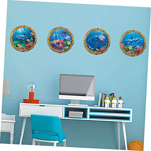 Homoyoyo Underwater World Wall Sticker Kids Bathtub Wall Stickers for Kids Ocean Decals Ocean Fish Decals Turtle Tub Decal Sea Life s 3D Animal 4pcs - Image 4