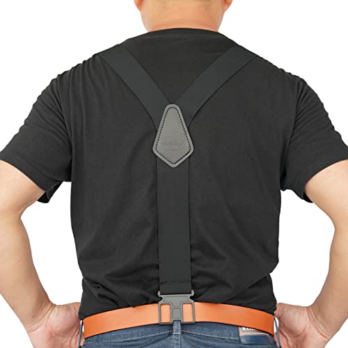 Melotough Perry Suspenders Men's Elastic Hook End Camouflage Belt Clip Suspenders(Black) #TOP7