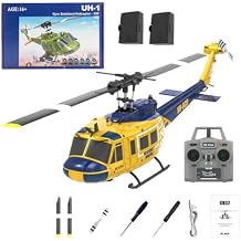 C032 UH-1 Huey RC Helicopter for Adults, 1/48 Scale 2.4G 6CH Flybarless Remote Control Military Helicopter, 3D Stunt Flight & High-Precision RC Airplane for Beginners
