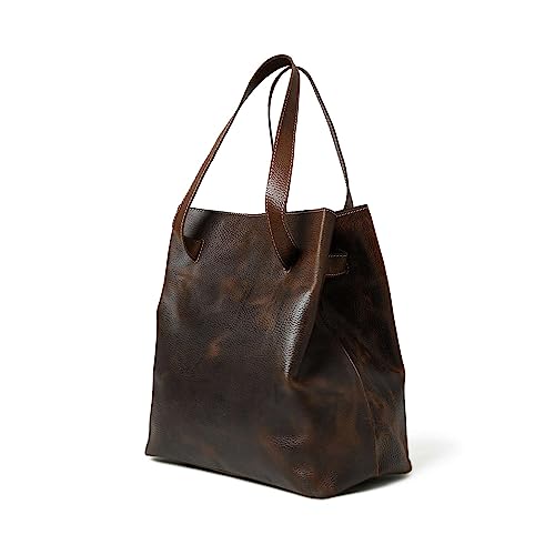 ADYAN Women's Shoulder Bag Full Grain Leather Handbags Vintage Handmade Leather Tote Purse- Brown Leather purses