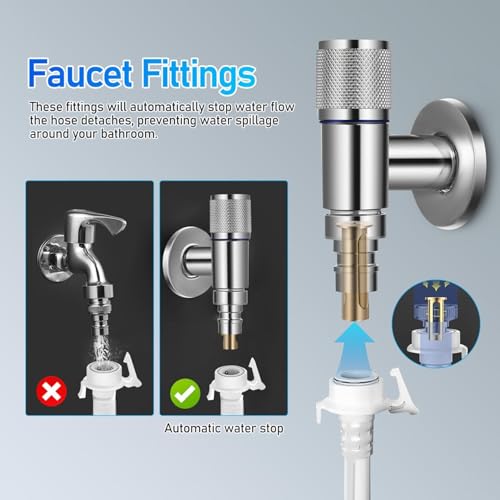 Image of Washing Machine Faucet, Water Spigot with Hose Handle, Washing Machine Tap Dishwasher Angle Valve Laundry Tap(Chrome Finish)