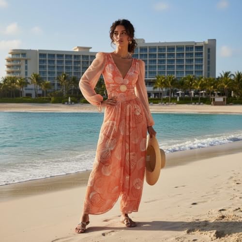 Image of AARAM Stylish Premium Women's One Piece Swimsuit with Cover Ups Wrap Skirt Sarong Floral Print Monokini Tummy Control Swimwear, Printed Costume Women Beach Wear
