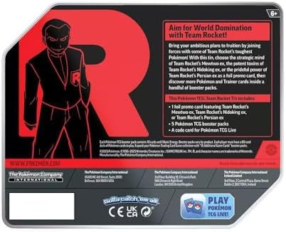 Pokemon Trading Card Game Team Rocket Collector Tin with 5 Booster Packs and Promo Card (Persian) image 5