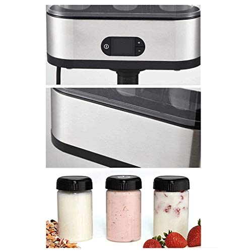 Yfqhdd Automatic Digital Yogurt Maker With 3 Glass Jars And Lids, Time And Temperature Control Display And Stainless Steel Design For Home Use #TOP4