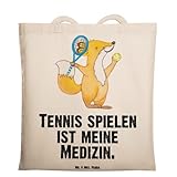 Mr. & Mrs. Panda Tote Bag Fuchs Tennis spielen - Geschenk, Tasche, Tennisverein, Shopping, Tennisclub, einkaufsshopper, Einkaufstasche, Büchertasche, Ballsportart, Turnier