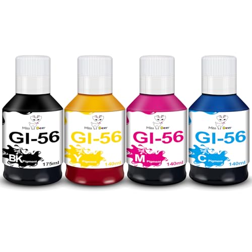 GI56Bouteilles d'encre compatibles Canon Maxify GX7050 GX6050 GX3050 GI-56BK Multipack