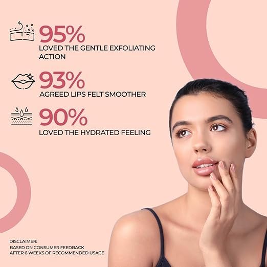3.5oz Lip Exfoliating Gel for Dark & Dry Lips | Gently Removes Dead Skin | Hydrating, Non-Sticky Lip Scrub Gel | Soft, Pink & Smooth Lips | For Men & Women | With Hyaluronic Acid & Vitamin E, 100g
