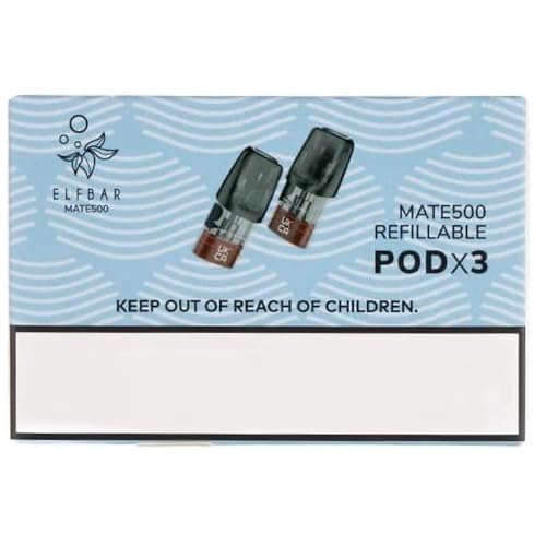 Elf Bar Mate 500 Refillable Pods 2ml - for Elfbar Mate500 Kit No Nicotine