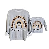 APOKIOG Mutter Tochter Sweatshirt Mama und ich Outfits lieben Herz Valentinstag Shirt Sweatshirt Langarm Pullover Pullover Mutter und Tochter Passagier Outfits
