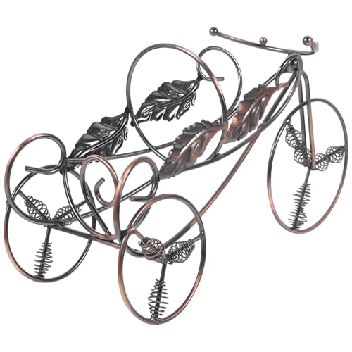 YARNOW Soporte para Botellas de Vino de Metal Pequeño, Estante Decorativo de Mesa Diseño en Forma de Remolque, Botellero Moderno para Hogar, Bar y Restaurante