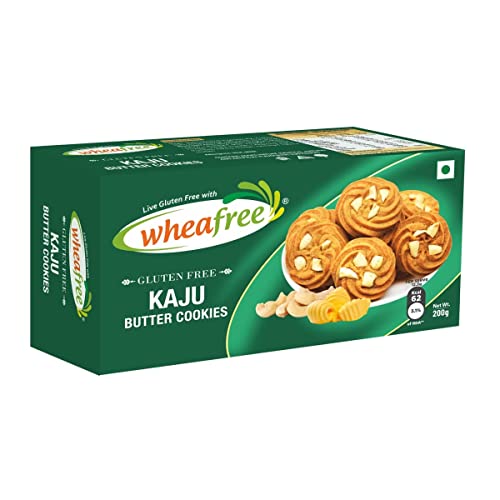 Image of Wheafree Gluten Free Kaju Butter Cookies 200g | No Maida | Tasty, Crunchy and Flavoured Cookies | Best Teatime Snacks |