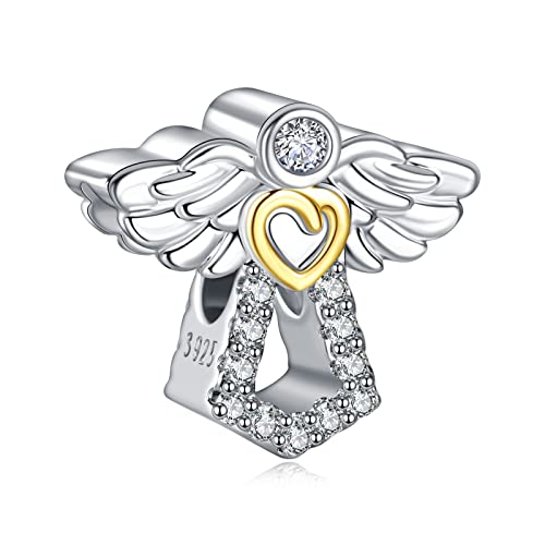 Annmors Charms Angel Wings 925 Sterling Silver Infinity Love Bead Pendant for Bracelet&Necklace,Birthday Mother's day Christmas Jewelry Gifts for Women Girl