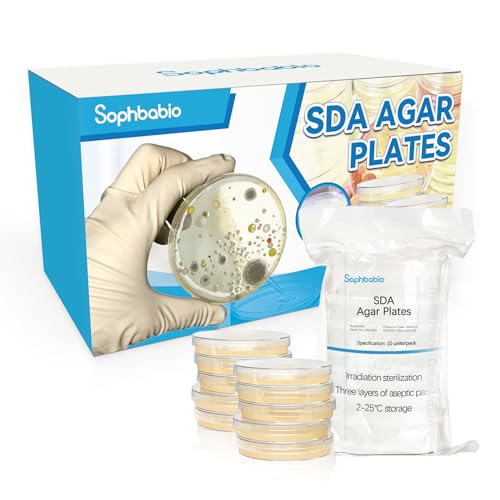 Sabouraud Dextrose Agar (SDA) Plates - 10 Prepoured Dishes for Clean Environment Monitoring & Educational Use