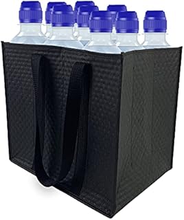 9 Bottle Bag Wine Compartments Carrier. Partitioned Reusable Tote Suitable for up to 9 x 1.5 Litre Bottles, Jars, Tins, Vials and Containers.
