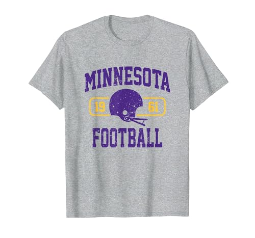 Minnesota Football Athletic Vintage Sports Team Fan Geschenk T-Shirt, Herren, Grau Meliert, 5XL