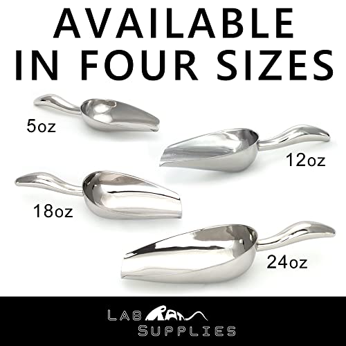 24 Oz Stainless Steel Scoop, 11.5” L X 4” W | For Ice, Dog & Cat Food, Popcorn, Coffee, Candy, Sugar, Flour, Dry Goods, Etc. #TOP2