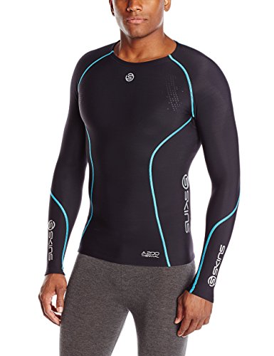 Skins Men's A200 Thermal Long Sleeve Compression Top with Round Neck