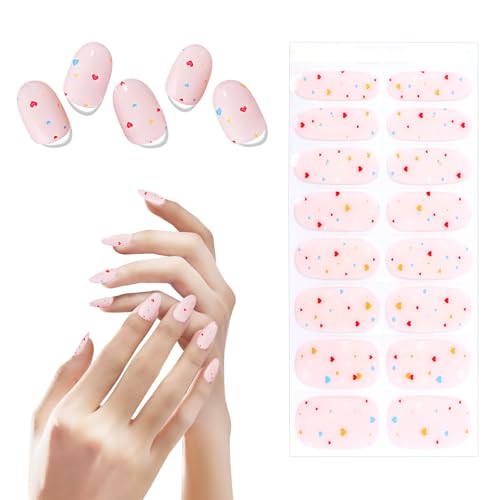 MOTIBACK Pegatinas de uñas autoadhesivas para uñas con lápices de colores, 16 unidades, gel de curado UV, accesorios de diseño de uñas para mujeres y niñas