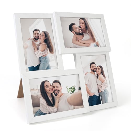 kollyseek Collage Picture Frames for 4x6in Photos, 10x15cm Collage Photo Frames for Wall and Table Decoration White