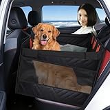 ペットドライブシート 犬 車 シート 後部座席・助手席兼用【前後＋底部PP底板入りで型崩れしにくい】ペットカーシート 高耐久設計 大中小型犬・猫用 ドライブボックス 全車種対応 防水 滑り止め 耐摩耗 折りたたみ収納 耐荷重80kg 飛び出し防止フック付き (XL 73×56×40cm)