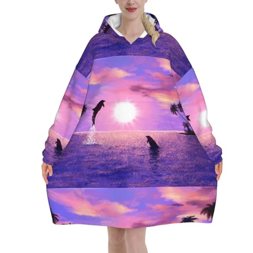 Sweat couverture en flanelle dauphin cadeau cocooning