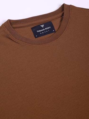 Image of Thomas Scott Men's | Solid | Half Sleeve | Slim Fit | Poly Blend | Crew Collar | Casual Tshirt