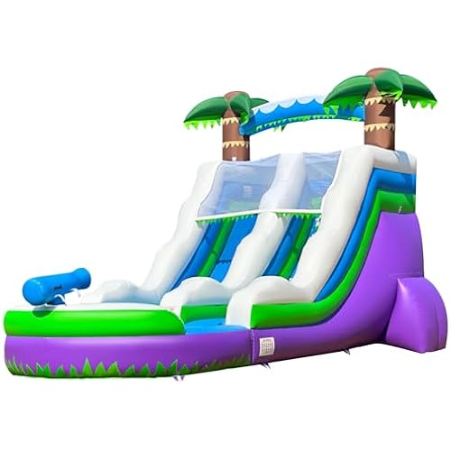 OZIS 23FT Commercial Grade Inflatable Water Slide with Replaceable Slide,Climbing Ladder and Pool Suitable for Use Wet or Dry,Heavy Duty PVC Water Slide for Summer Outdoor Activities（with Blower）