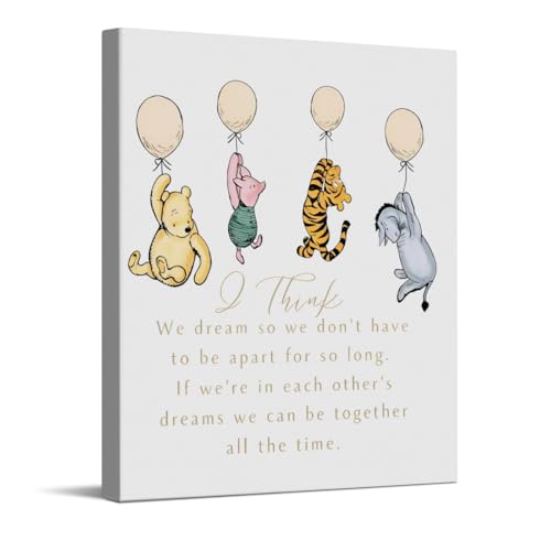 CYFDYVT Winnie the Pooh Nursery Wall Art Prints Classic Quotes Poster Baby Wall Art Winnie the Pooh Wall Decor for Baby Room Nursery Gift for Kid Baby Baptism 8x10 inch Ready to Hang