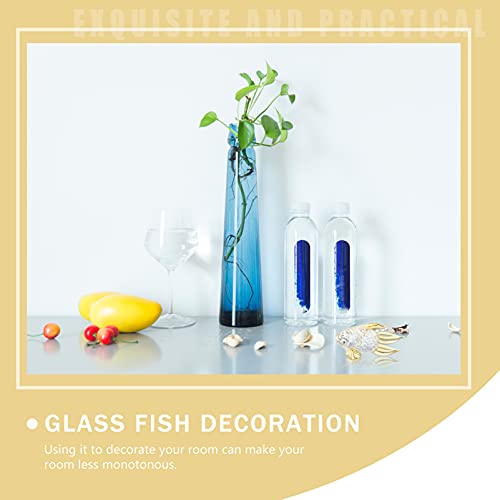 Nolitoy 1Pc Nautical Car Birthday Home Decorative Goldfish Art Glass Office Gold Blown Crystal Desktop Pretty For Golden Animal Miniature Lampwork Statue Decoration Aquarium #TOP7