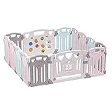 Baby playpen Baby Play Pen playpen Kids Activity Centre Safety Play Yard Home Indoor Outdoor New Pen (Macarons Classic Set 14 Panel)