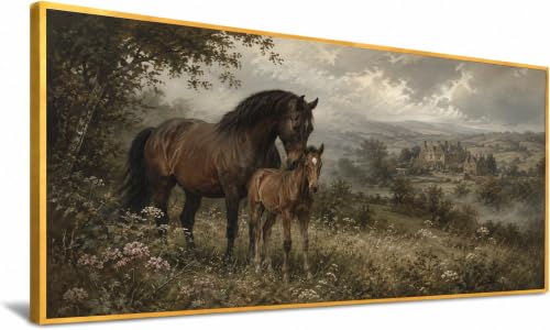 JILLICK Mare and Foal Framed Wall Art English Country Landscape